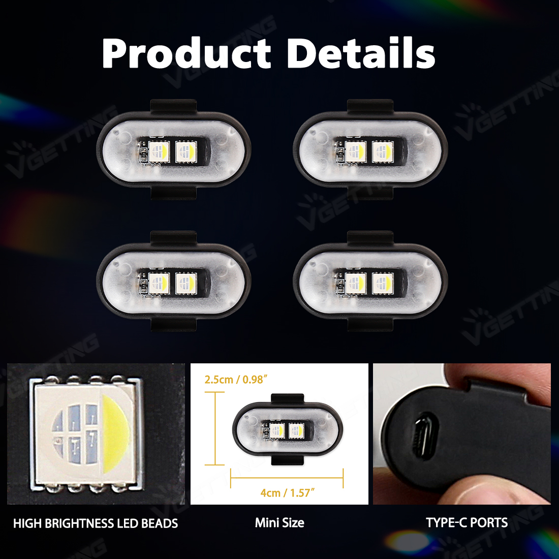 4 szt. Mini Dron Światło Strob – Drone Led Light recenzja i cena
